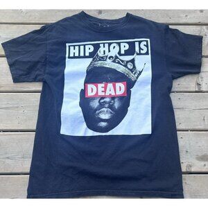 Brooklyn Mint HIP HOP IS DEAD Men's Shirt Size Medium Causal Graphic Pullover Bl